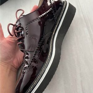 Steve Madden Patent Burgundy Oxford Loafer
